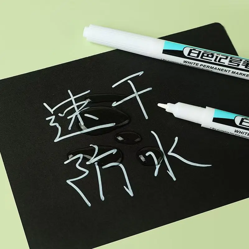 Białe pisaki 0,7/1,0/2,5 mm Wodoodporne, oleiste, trwałe markery robić drewna, kamienia, tworzywa sztucznego, skóry, szkła, metalu, ceramiki