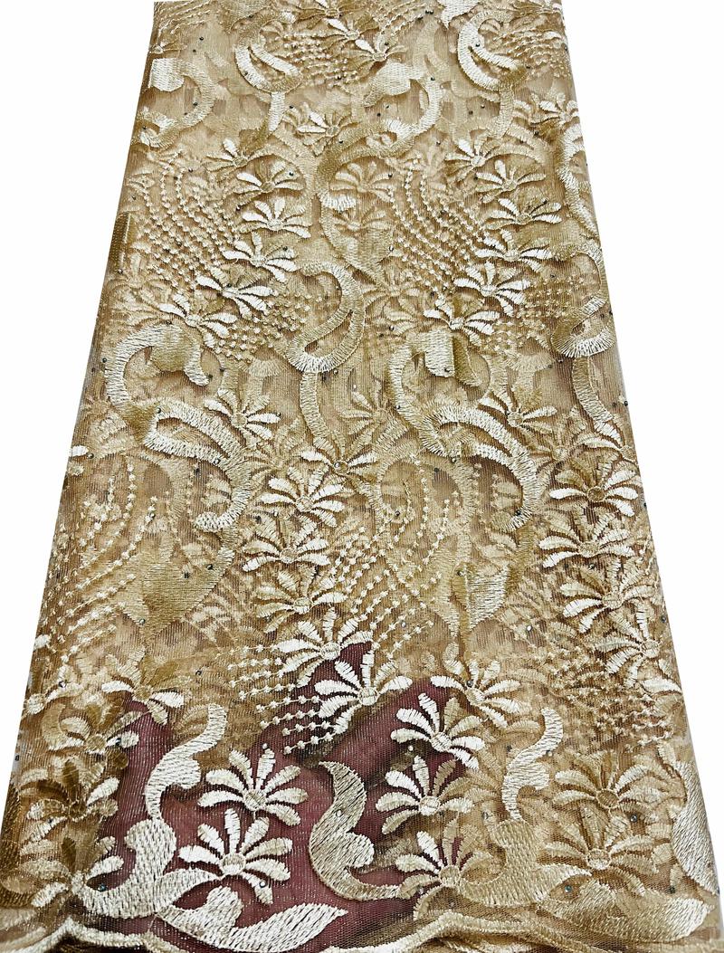 African Lace Fabric French Tulle Lace Fabric Wedding Dress Nigerian Lace Fabric Stones 5 Yard Sewing VL90818 VLY112