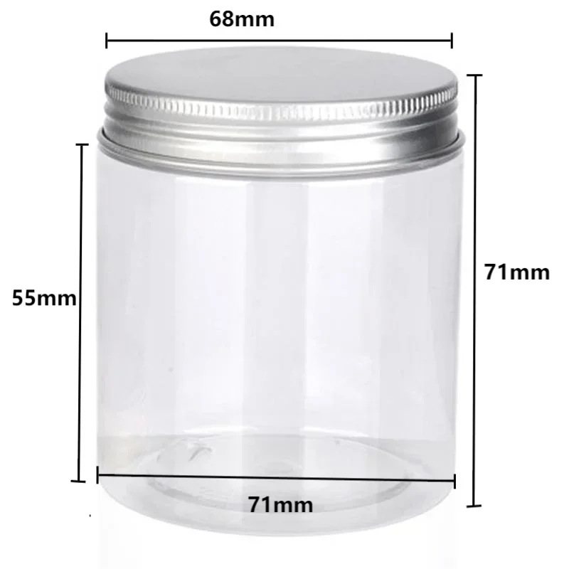 Pots vides en plastique de 200ml, 20 pièces, pot transparent pour animaux de compagnie, récipient cosmétique pour crème pour le visage, pot de stockage de grains de bonbons, fournitures de cuisine à domicile: Violet