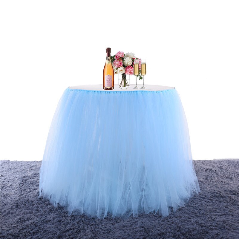Mesh Fluffy Tutu Table Skirt Birthday Party Family Activities Table Skirt Dessert Table Party Wedding Decor Home Textile: 3