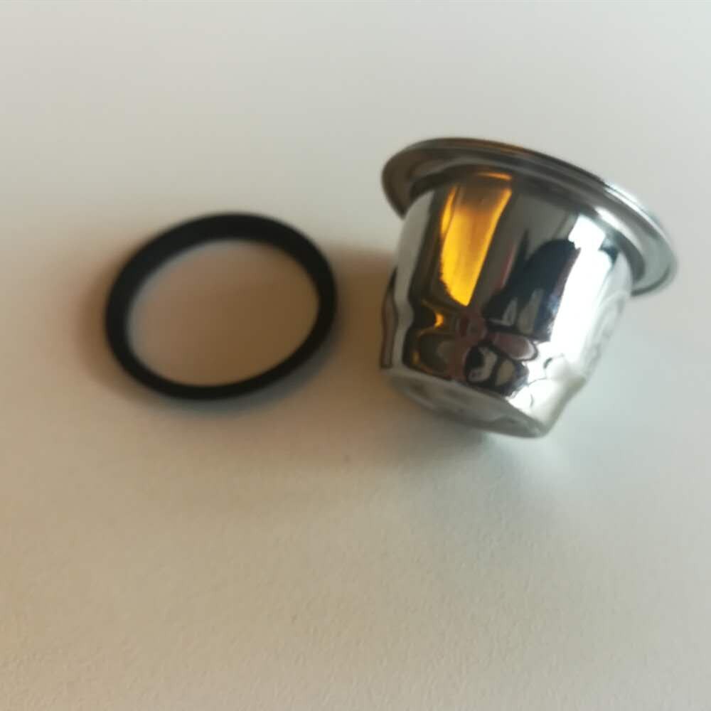 Icafilas sorte silikone o-ringe til nespresso filter genopfyldelige kapsler i rustfrit stål kropsdæksel tilbehør