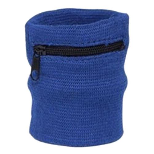 1Pc Wallet Pouch Wrist Wrap Bandage Support Zipper Running Sports Wristband: Blue
