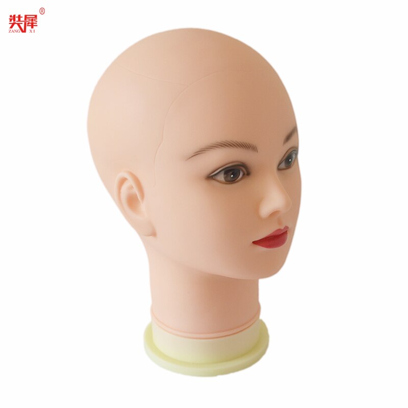Meget blødt skaldet hoved paryk stativ til hat glas paryk display paryk gør frisure træning massage mannequin hoved paryk hoved stativ