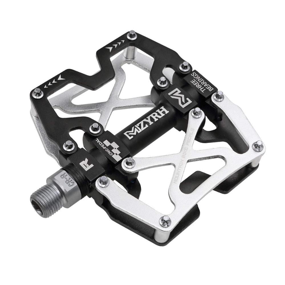 Mzyrh mountain mtb cykel brede pedaler 9/16 "cykling forseglet 3 lejepedaler cnc bearbejdet smurt forseglet bærende platform pedaler: Hvid