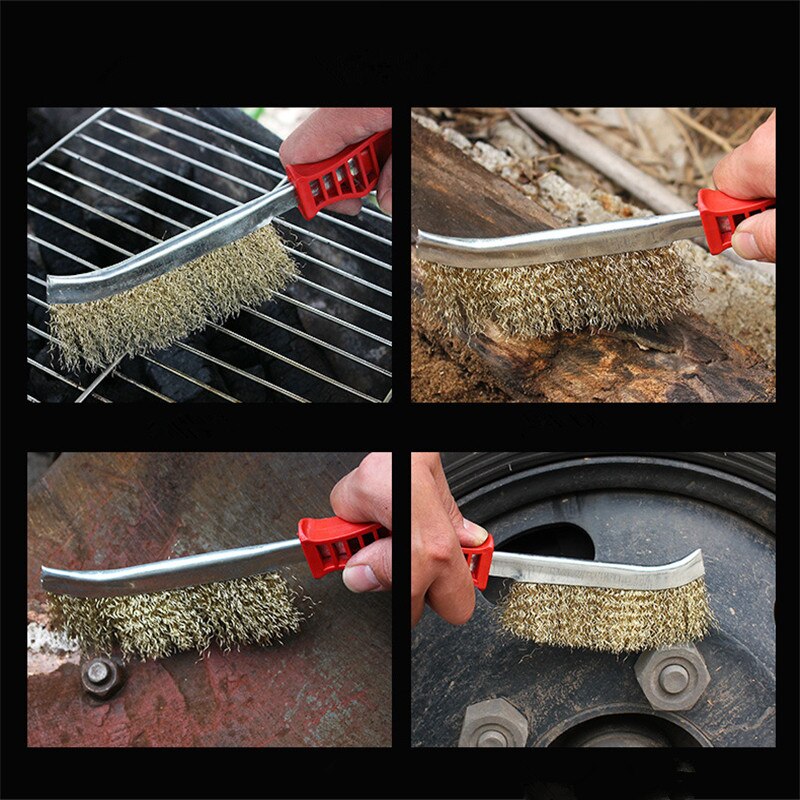 Steel Wire Brush with Plastic Handle Rust Removal Cleaner Polishing Hand Tools