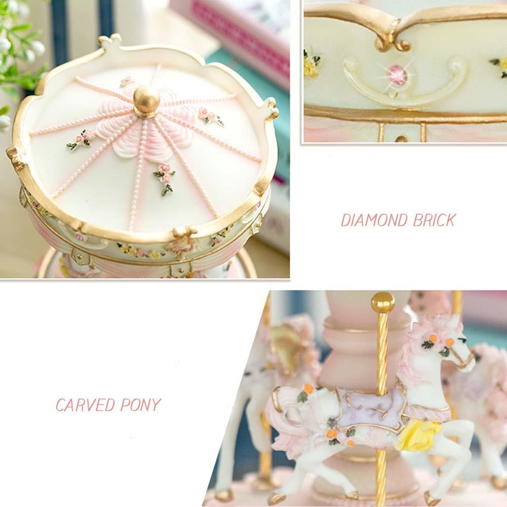 Caja de música carrusel luz LED Merry Go ronda niños niñas cumpleaños navidad niños juguete vacaciones boda decoración uso