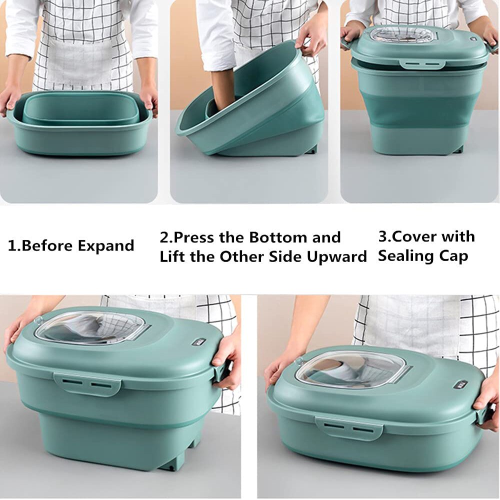 Foldable Pet Food Storage Containers Large Capacity Airtight Dog Cat Dry Food Storage Sealed Bucket Pet Accessories