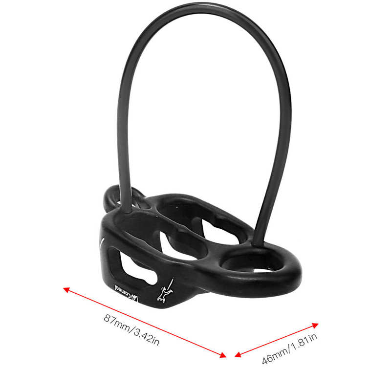 Outdoor Descender High Altitude Slow ATC Protector Descending Device Safety for Rock Climbing Outdoor: black
