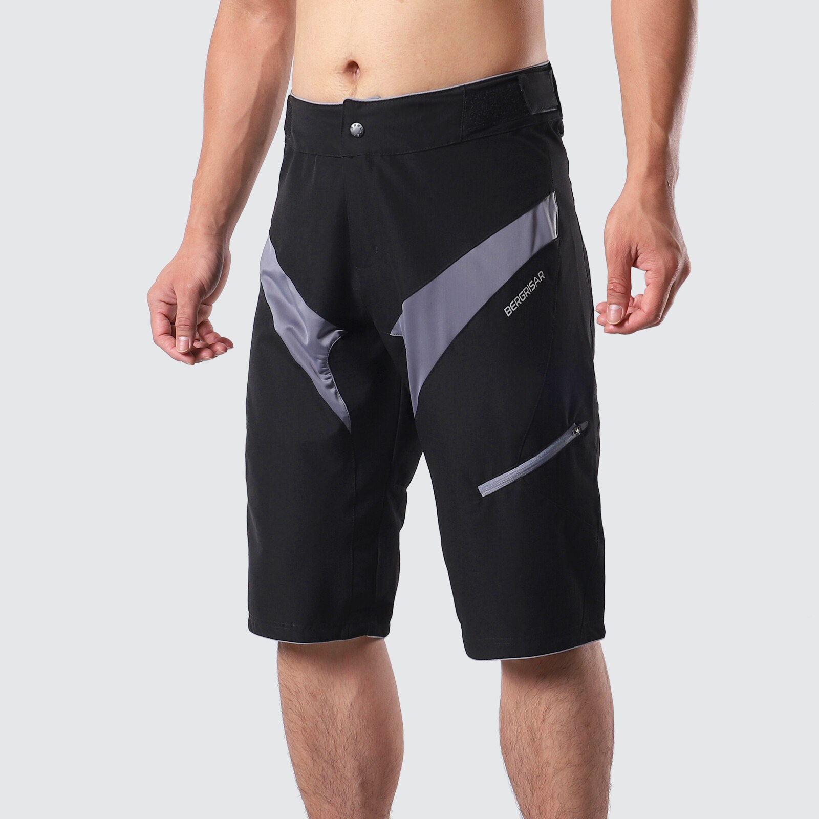 ARSUXEO Herren MTB kurze Hose Radfahrer draussen Sport Radfahren kurze Hose Mountainbike Fahrrad Reiten Hosen Wasserdicht Schnell Trocken: grau / L