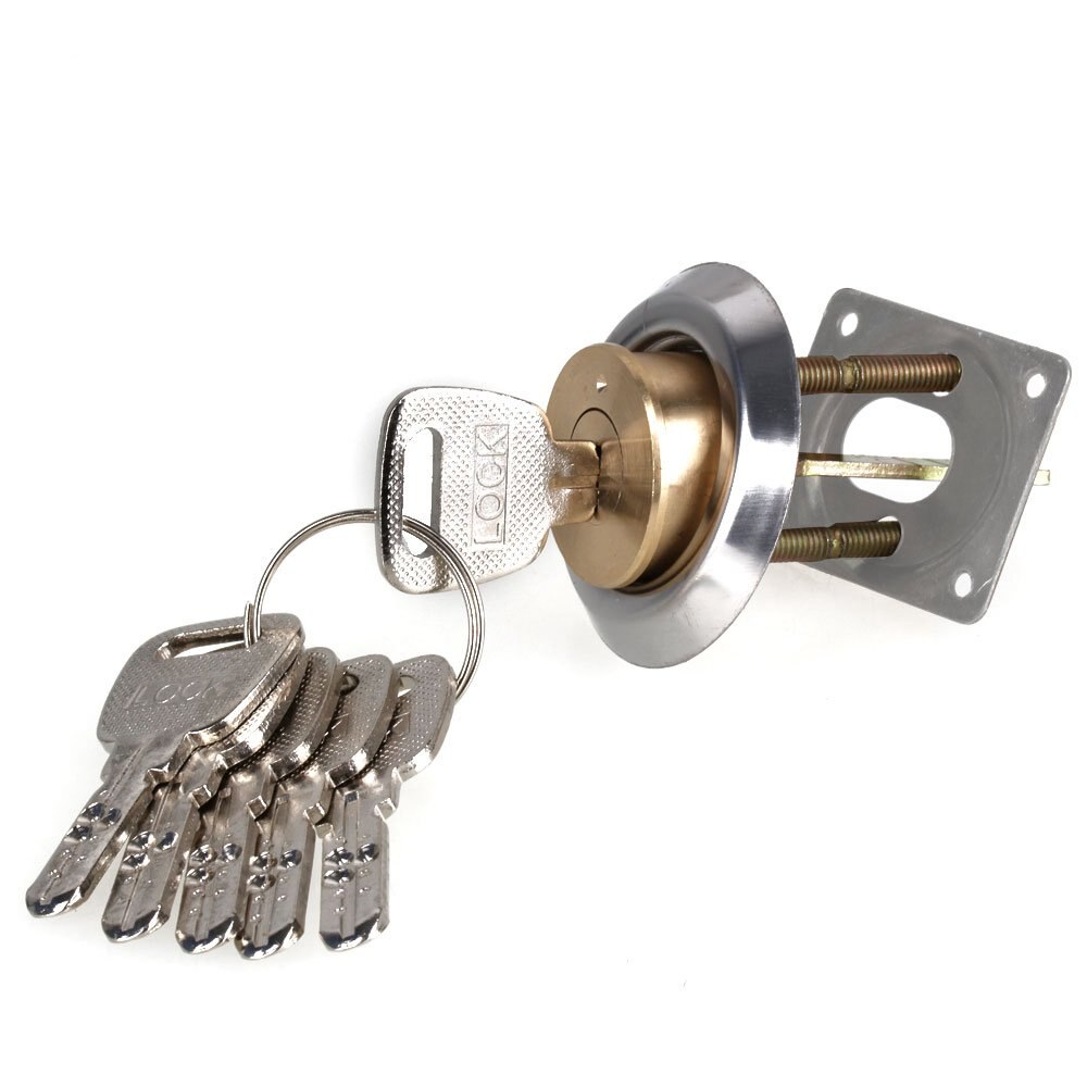 Polished Brass Replacement Rim Cylinder Door Lock Nightlatch Line Shaped