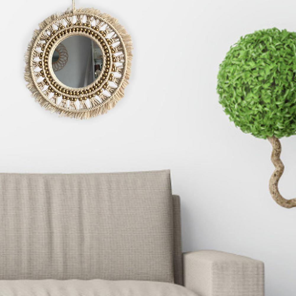 Dekorativ hängande vägg spegel konst dekoration rund sminkspegel dressing badrum vägghängande spegel