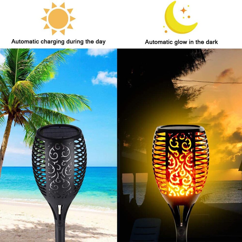 Halloween 1/2/4 Pcs Solar Power Taschenlampe Flackern Flammen 33 Led-leuchten Garten Dekoration Lampe