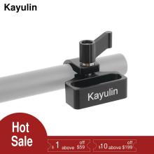 Kayulin Aluminum Quick Release Rod Mount Adjustable 15mm Rod Clamp Adap With 1/4"-20 Mounting Groove Black Knob for photo studio