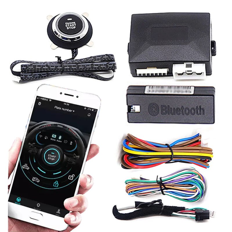 Smart Remote Engine Start By Phone Control Car Remotely Starter One Button Start Stop Auto Central Locking Kit Bluetooth APP
