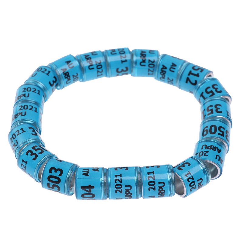 20 Stuks Multicolor Duif Voetring Met Woord Oorbellen Duurzaam Vogel Ring Duif Voetring Vogel Gereedschap: Blauw
