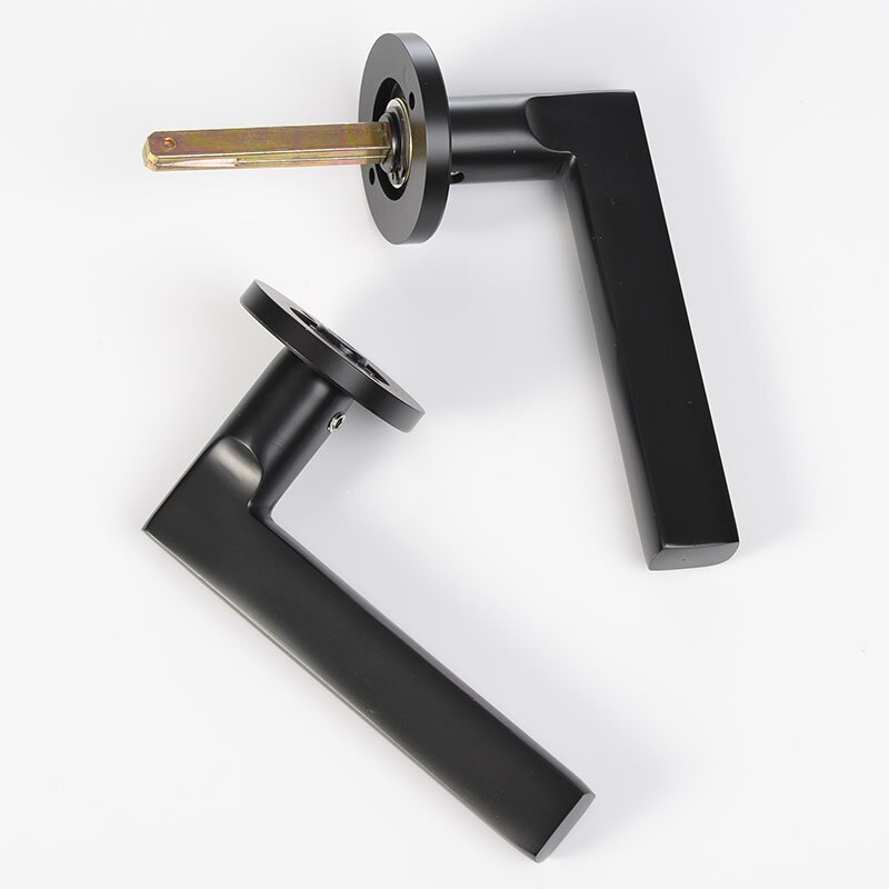 Sort plads aluminium dørhåndtag interiør / soveværelse dørlås split lydløs dørlås, dør hardware
