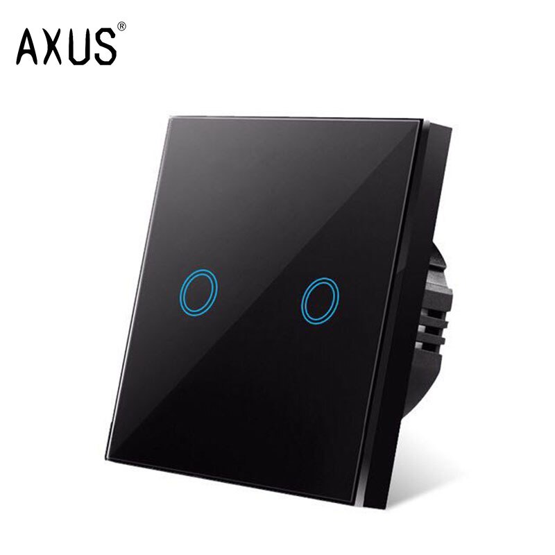 AXUS AC110-220V Touch Switch EU Standard White Crystal Glass Panel Light sensory Switch wall lamp touch Switches LED backlight