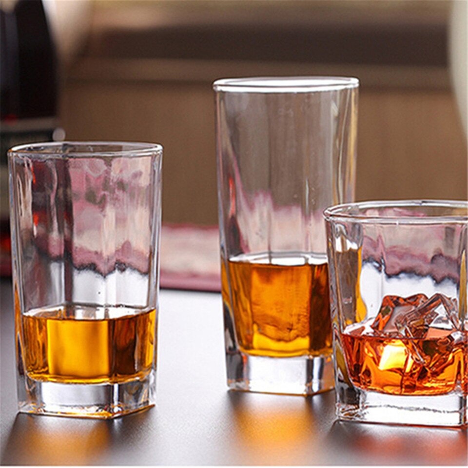4pcs Transparent Crystal Glass Cup for Whiskey Wine Vodka Bar Club Spirits Wine Glass Cup Beer Wine Glass Brandy Cup