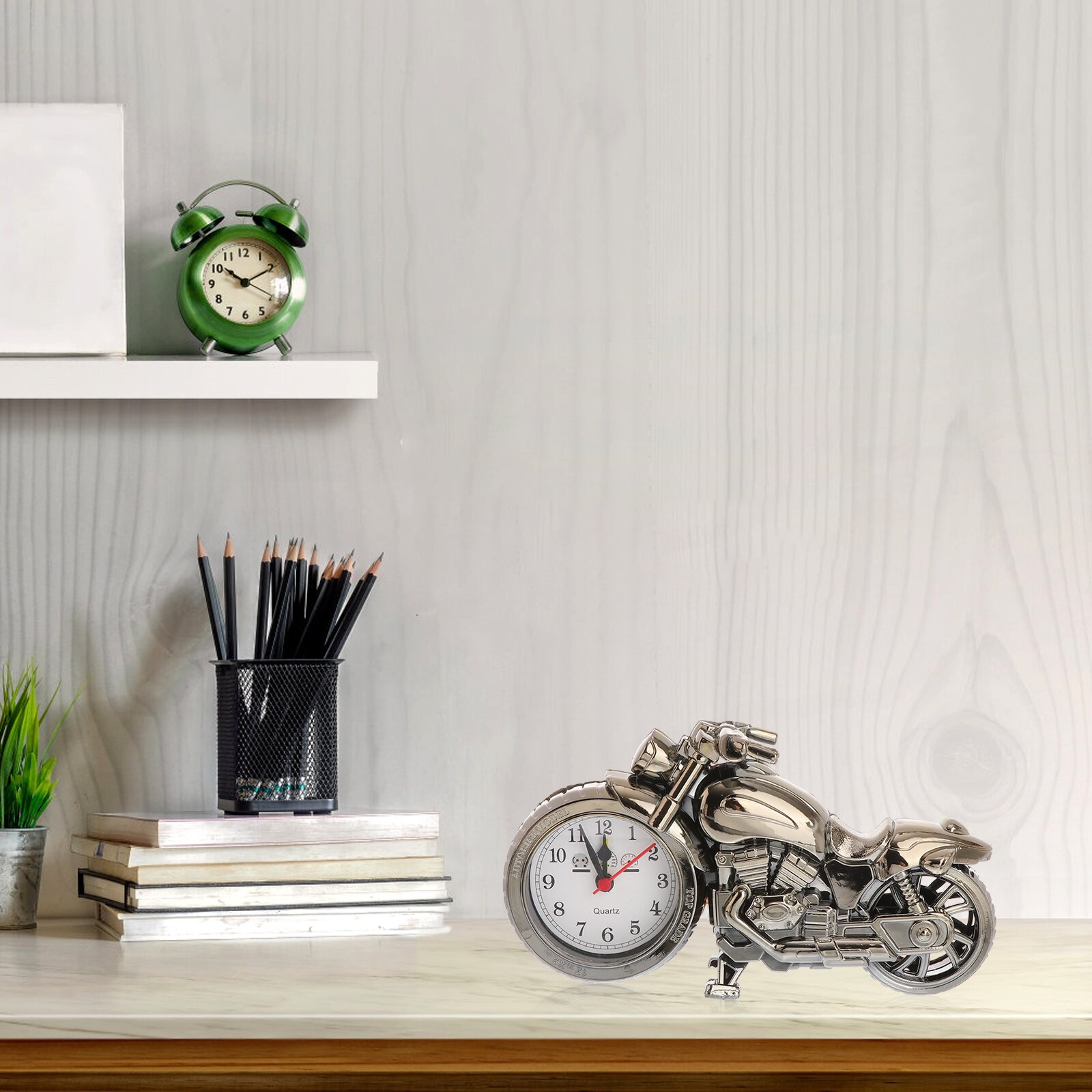 1 Pc Motorcycle Alarm Clock Vintage Alarm Clock for Home Coffee Shop Office