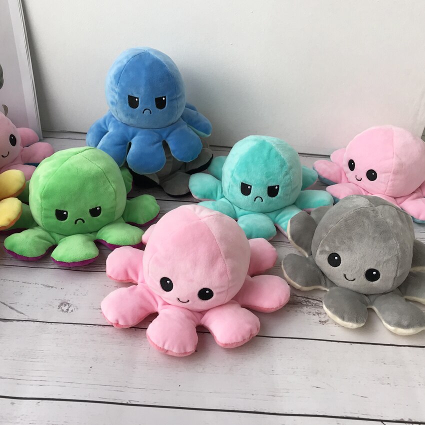 Octopus Reversibile Della Bambola Della Peluche Doppio-sided Vibrazione Reversibile Farcito Peluche Bambola Giocattolo Per Bambini Ragazze Bambola Decorazione Della Casa