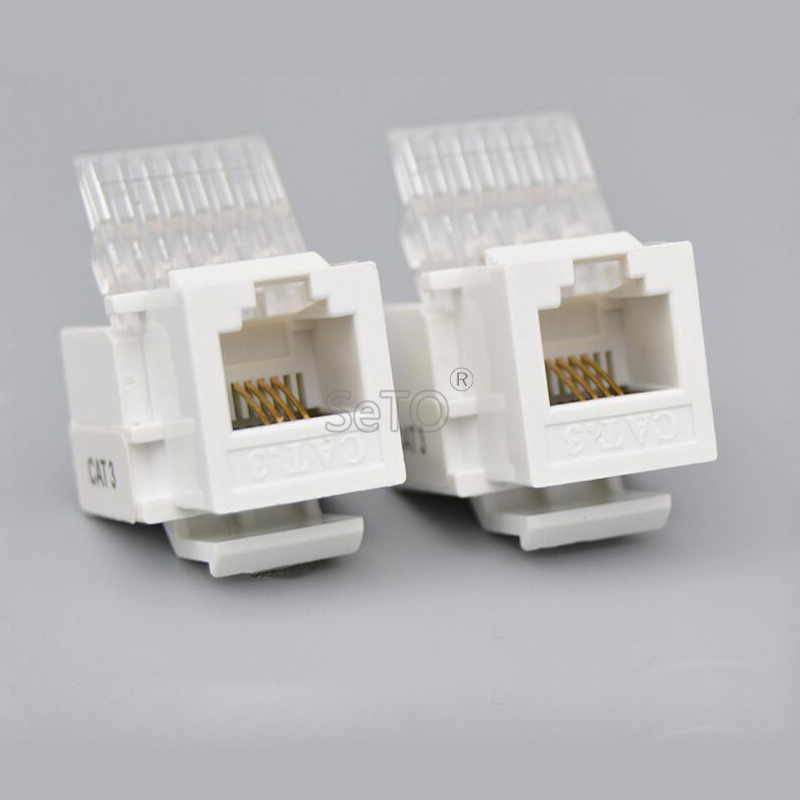 Seto  rj11 kat 3 telefonmodul  rj11 kat 3 stik keystone til vægpladestik