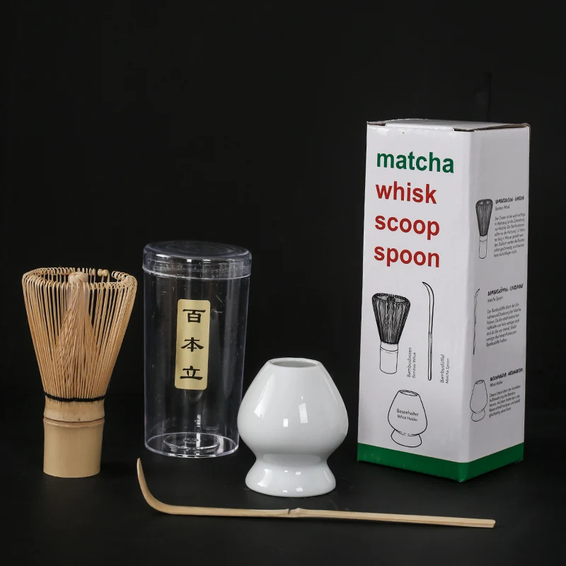 Ensemble de mélangeur matcha japonais en bambou, fait à la main, cuillère à café, agitateur: MULTI