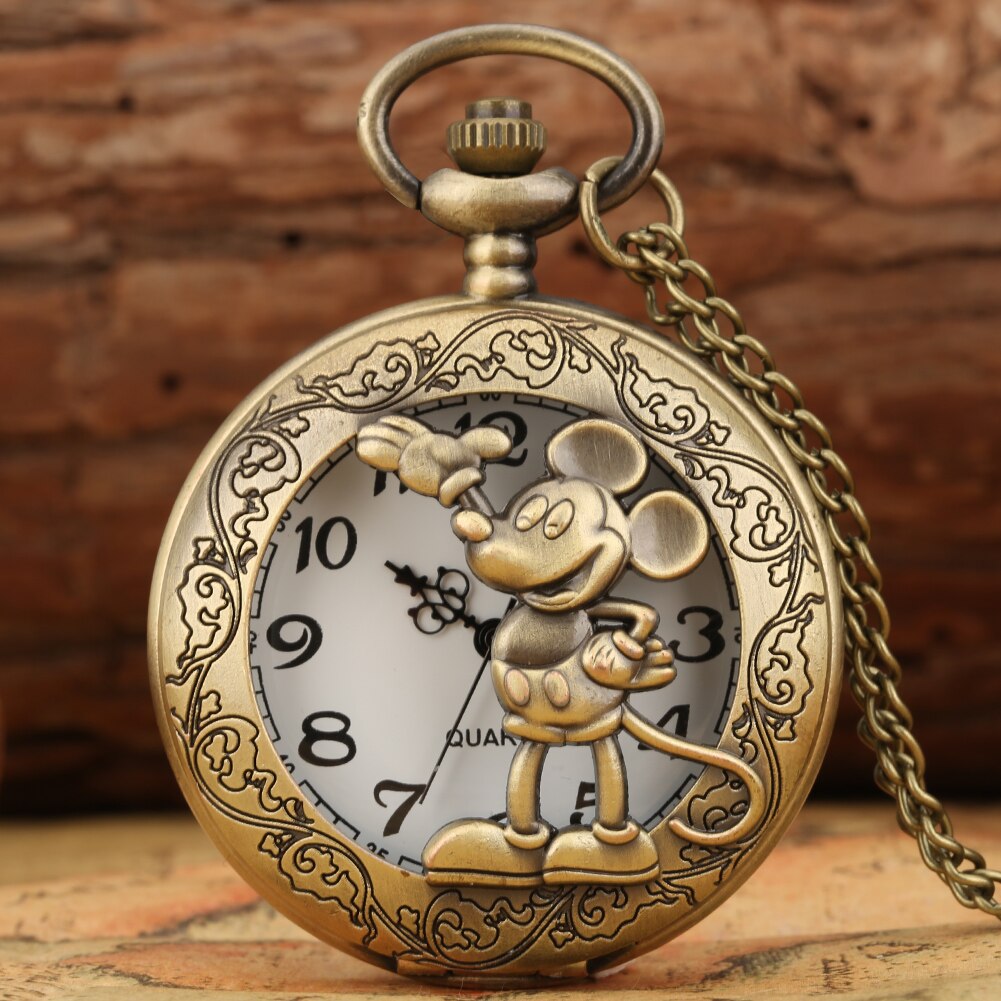 Bronze Pocket Watch Hollow Engraving Lotus Pond Carp Swimming Pendant Necklace Quartz Pocket Watch for Men Relógio De Bolso: P4694 fine chain