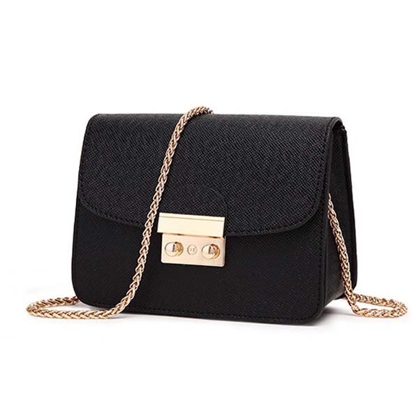 Small Women Bags PU leather Messenger Bag Clutch Bags Mini Shoulder Bag Women Handbag bolso mujer purse: Black