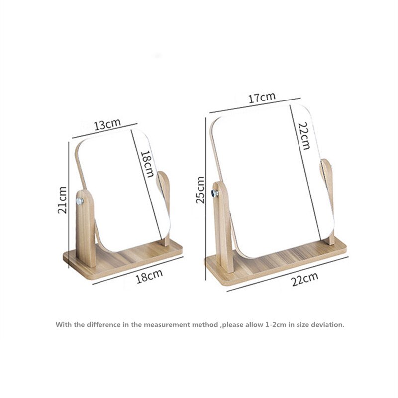 Espejo de tocador para maquillaje, espejo con aumento de poros y espinillas, espejo decorativo de madera, espejo de maquillaje sencillo, giratorio