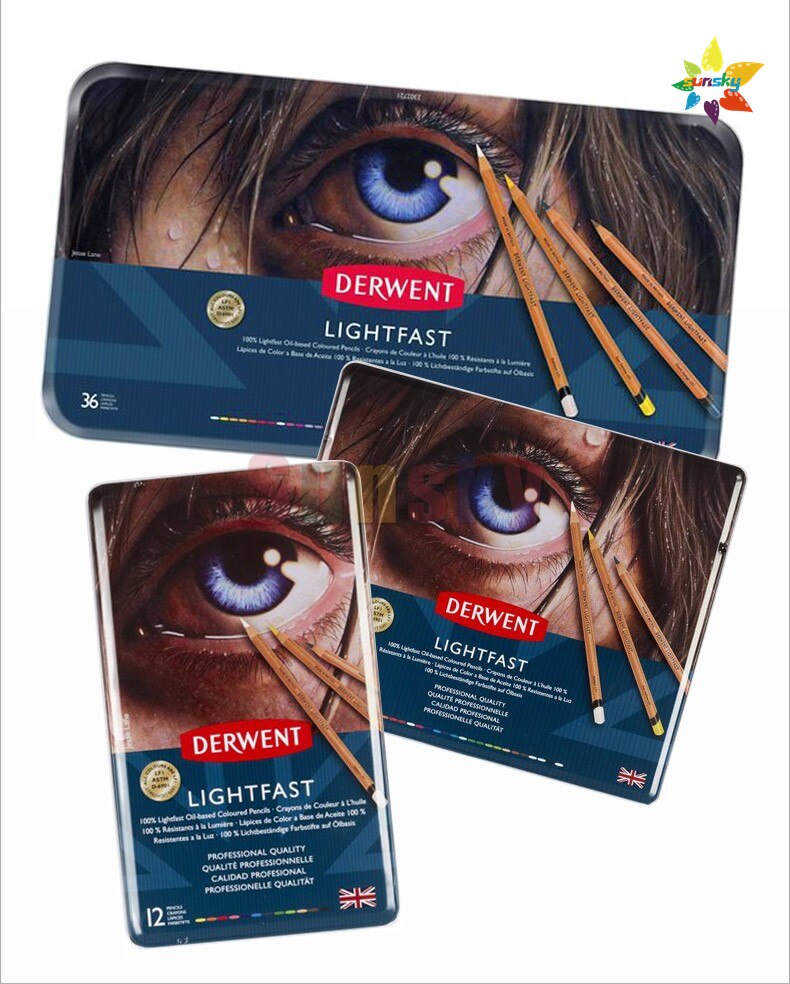 British Original Derwent Lightfast artist high gloss color oily pencil single color drawing pencils lapis de cor Art supplies