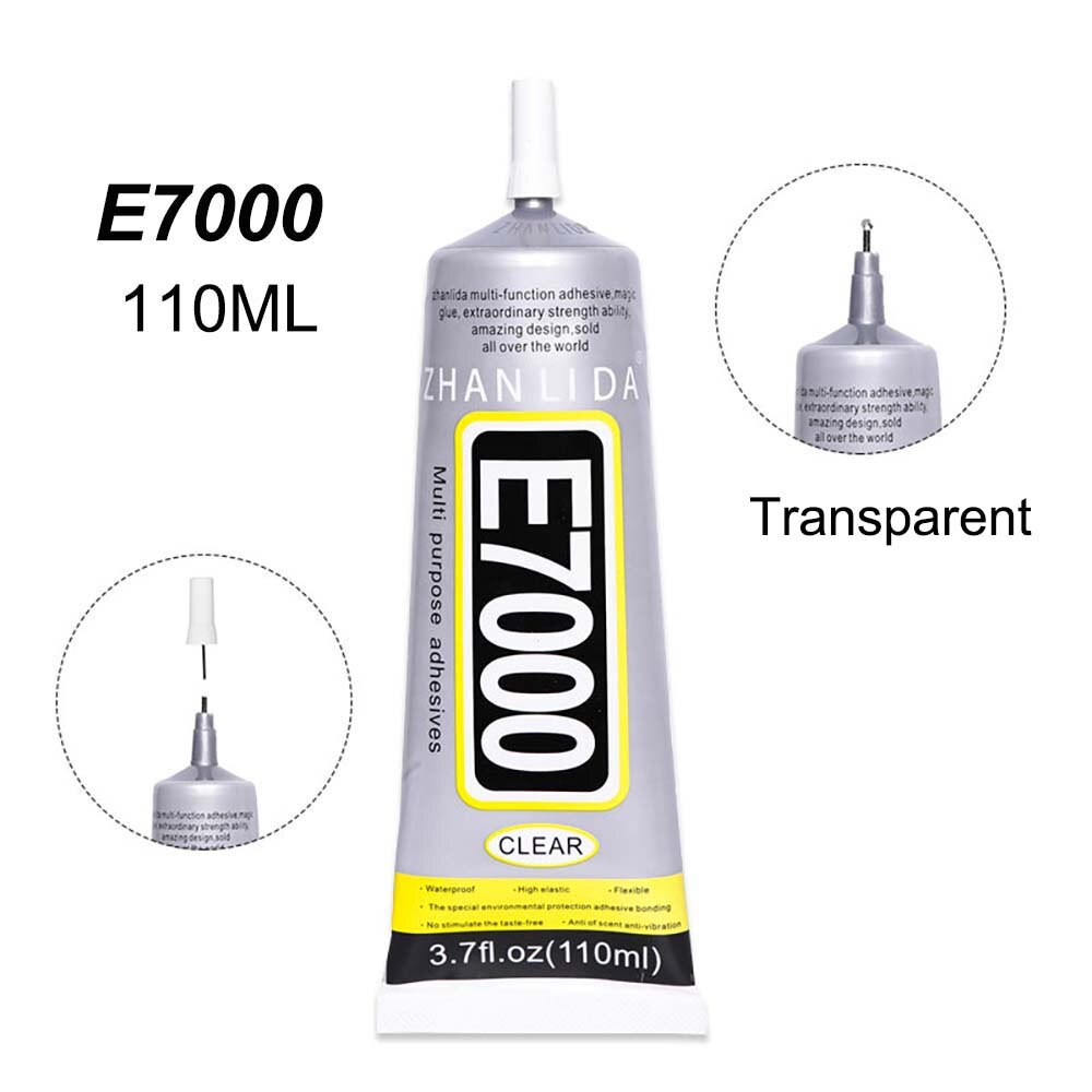 Waterproof E7000 110ml Super Glue Phone Glass Metal Adhesive Cloth Fabric Epoxy Wood Transparent Textile T6000 B6000 T9000 T8000: E7000 110ML Clear