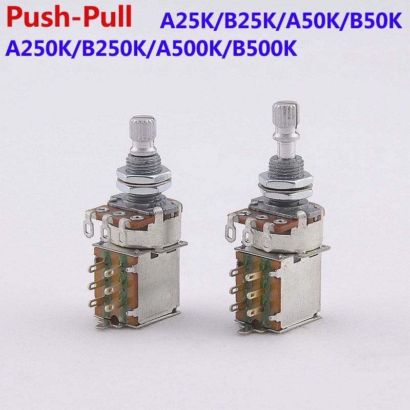 【Made in Korea】1 Piece Alpha Push Pull Potentiometer(POT) For Electric Guitar Bass 25K/B50K/250K/500K