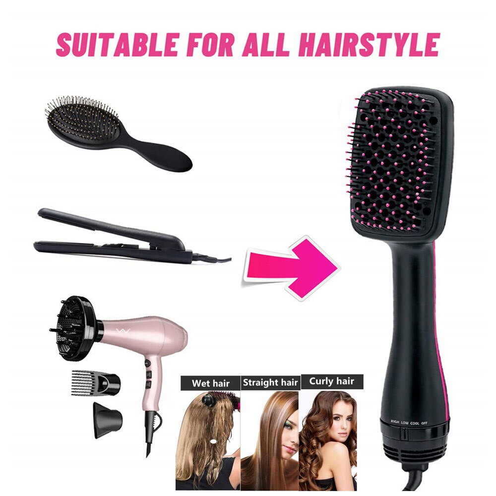 2 In 1 Föhn Stijltang Kam Nat & Droog Haar Gebruik Travel Föhn Föhn Kam Krultang stijltang