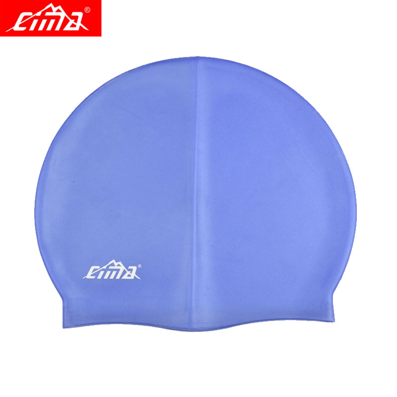 Adult Silicone Swimming Cap Men Women Rubber Waterproof petal Swim Pool Caps Diving Hat protect Teens: Blue