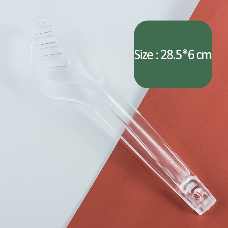Pinzas de comida de Material para PC, cuchara para ensalada, accesorios para hornear, artículos para el hogar, utensilios de cocina, pinzas para pan: transparent-white