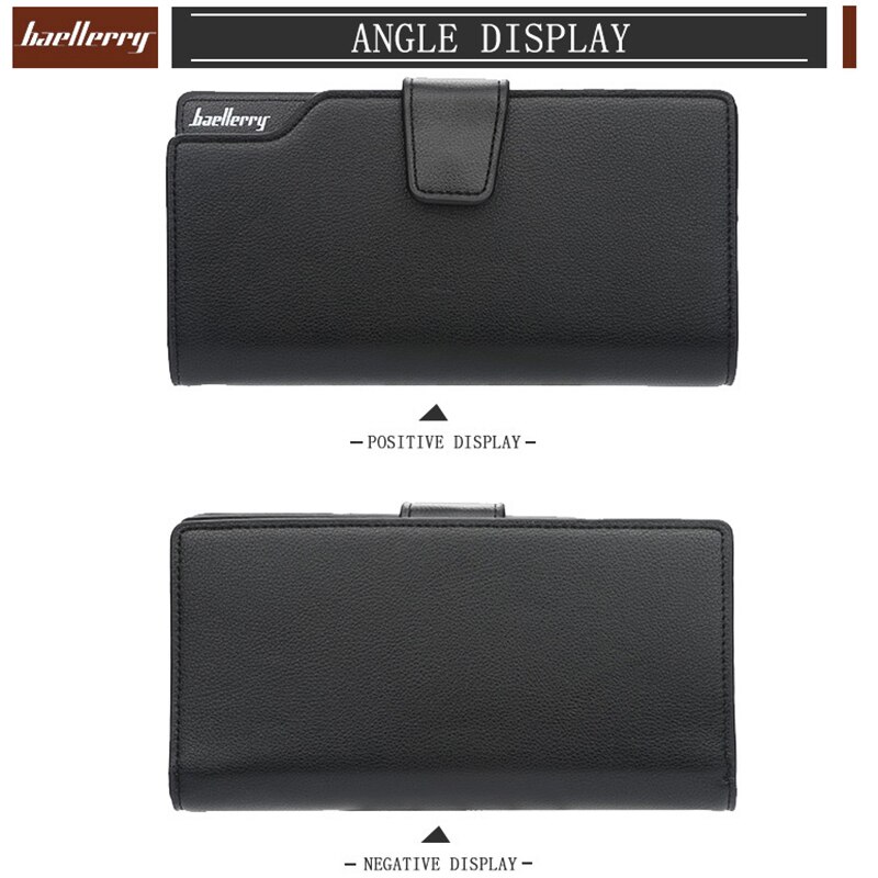 Monedero para hombre, carteras con cremallera, carteras de hombre Baellerry, monedero largo para hombre, billetera para hombre de PU con cremallera, billetera multifunción