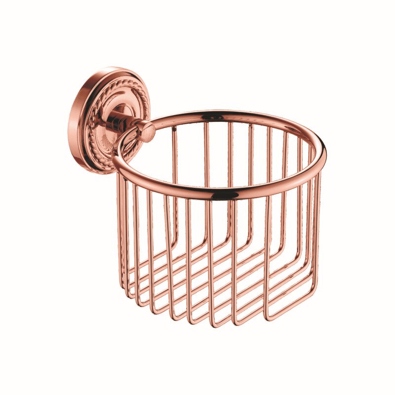 Europe Wall Hanging Towle Ring Antique Rose Gold Bathroom Hardawre Accessories Set Round Base Polished Solid Brass Bath Shelf