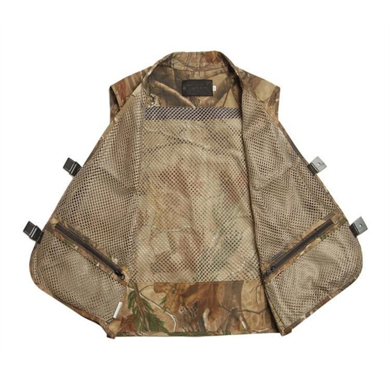 draussen Camo Angeln/Fotografie Weste Multi Tasche Gittergewebe Jacken Große Größe Schnell Trocken Atmungsaktiv für Angeln Wandern Fotografie
