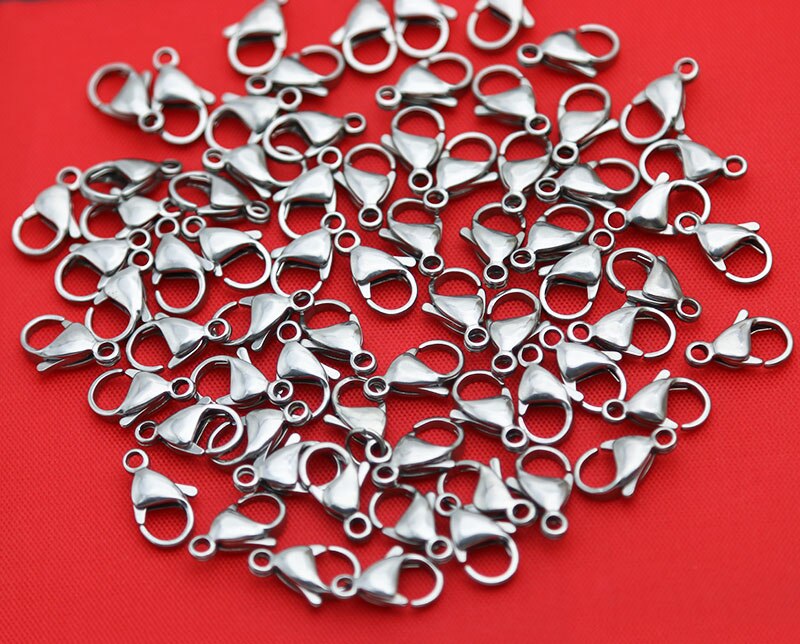 316 Stainless Steel Silver Lobster Clasps Claw Jewelry Hook Findings for Necklace Chain Bracelet