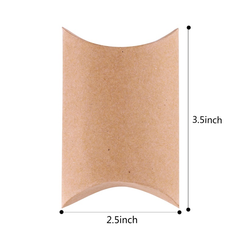 50pcs Cute Kraft Paper Pillow Favor Candy Boxes Supply Wedding Party Favor Bag