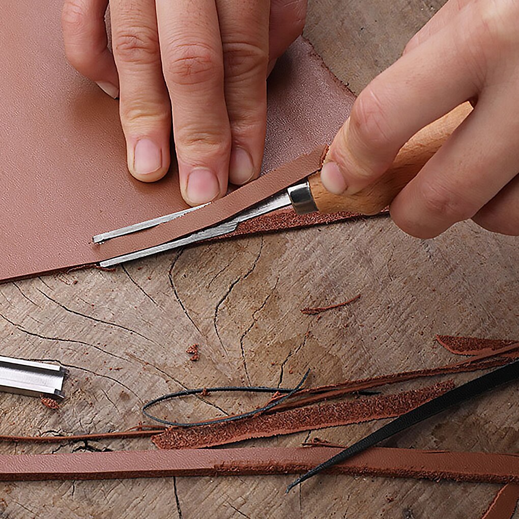 Lederen rand groefgereedschap, lederen rand trimmer, platte gleuf, van roestvrij staal, 1mm thick, for handmade leather goods
