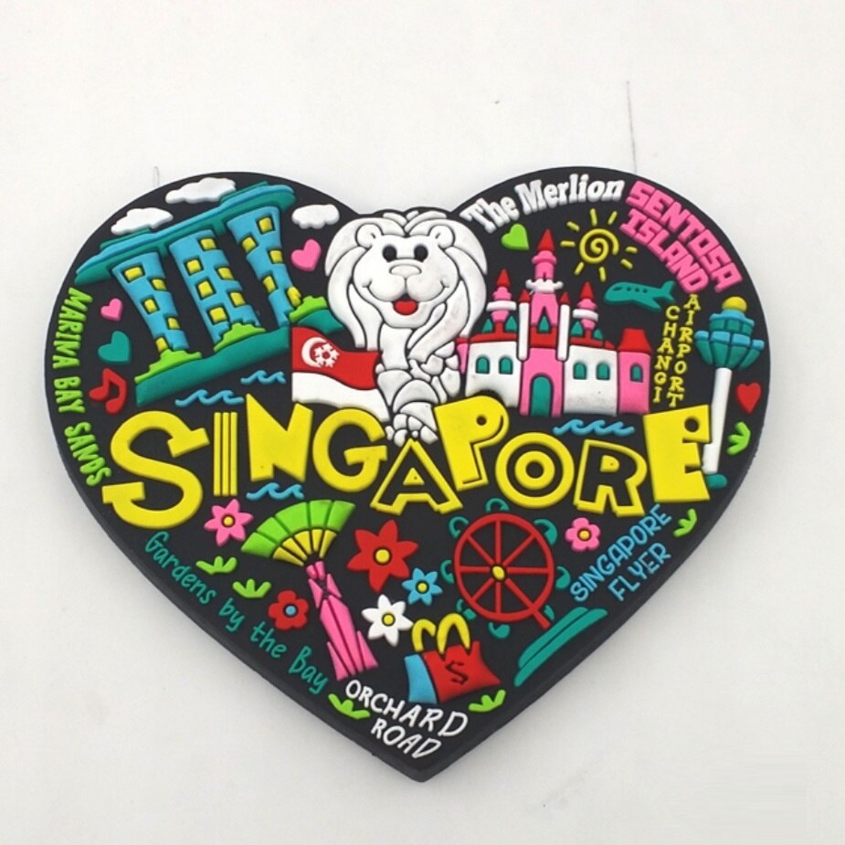 Singapore Rubber Fridge Magnet Tourist Souvenirs Refrigerator Magnetic Stickers Travel collection: B1229 (14)