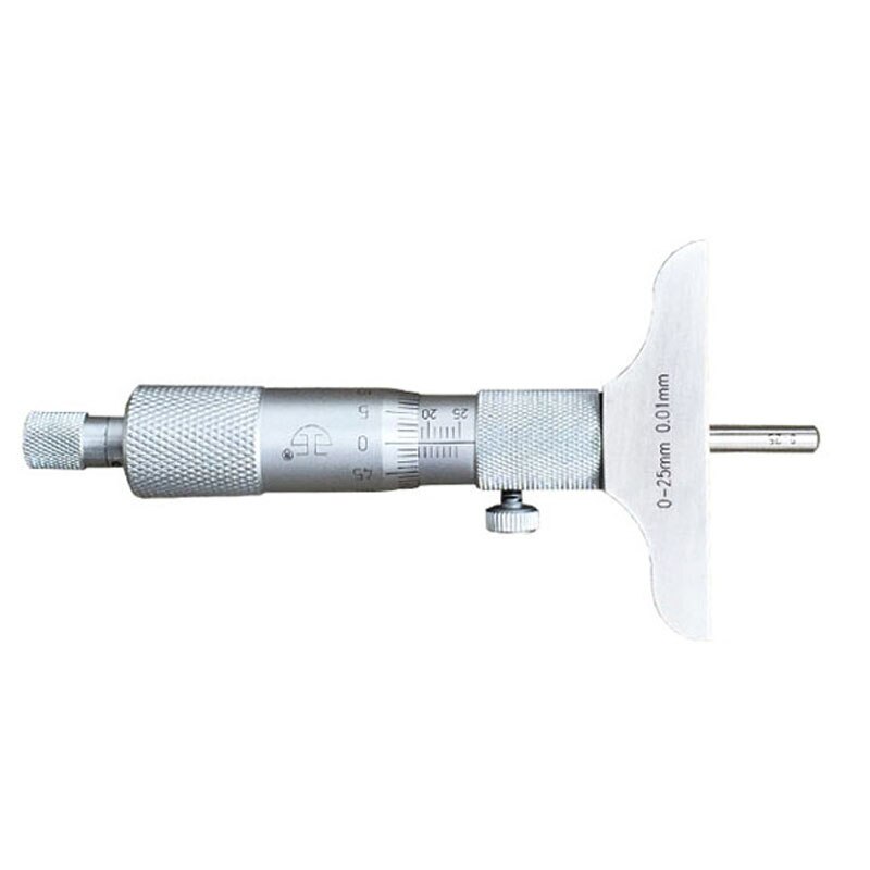 Djup mikrometer 0-25mm 0.01mm maskinist mikrometer mätare verktyg rostfritt stål metriska mikrometer mätare