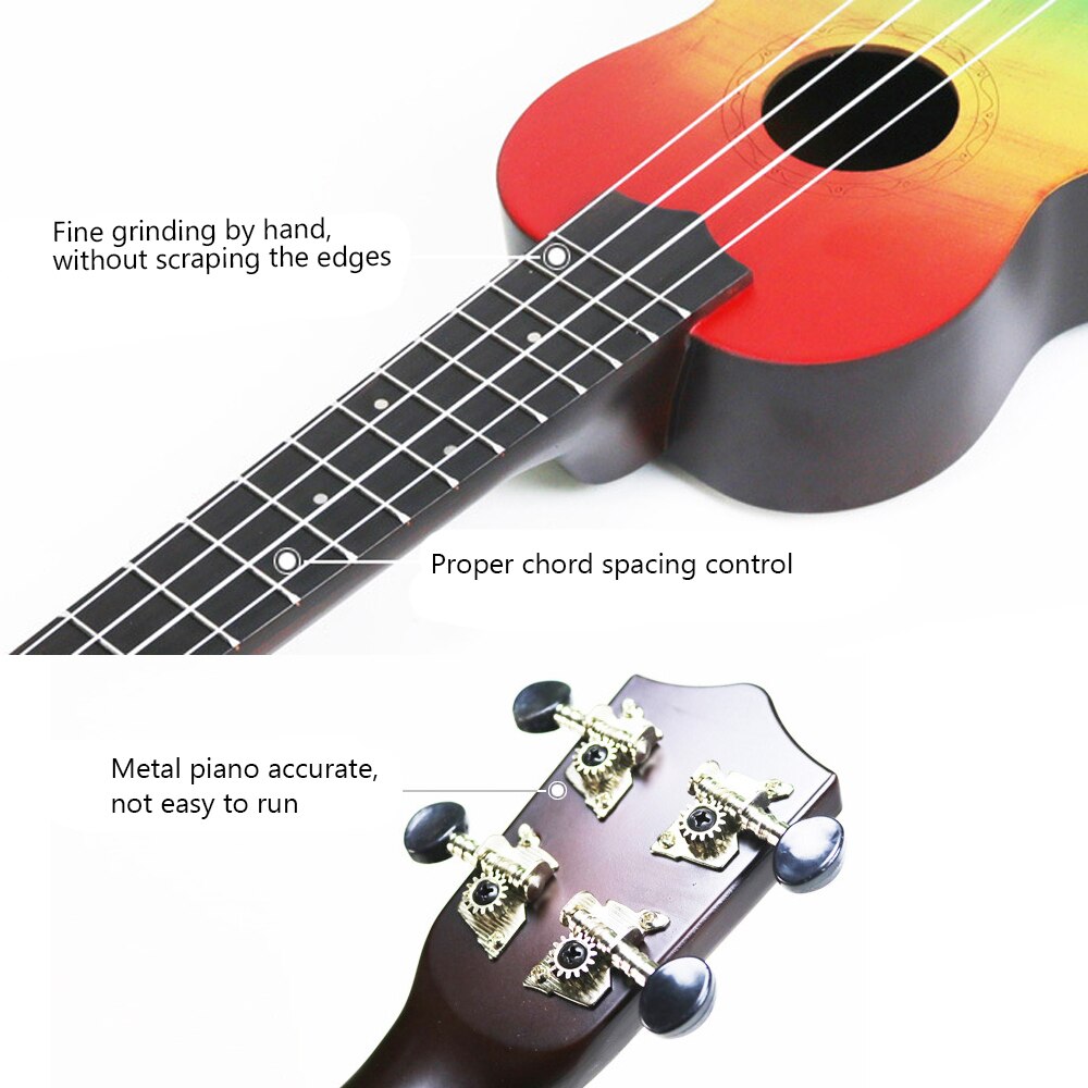 21 inch Kids Wooden UKulele 4 String Portable Guitar Instrument for Children Pick Stringed Instruments Mini Guitars