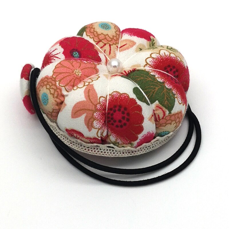 Multi-purpose Pincushion Mini Round Wrist Sewing Pin Cushion Sewing Machine Hand Hanging Pin Holder Ball Alfileres Para Costura: white
