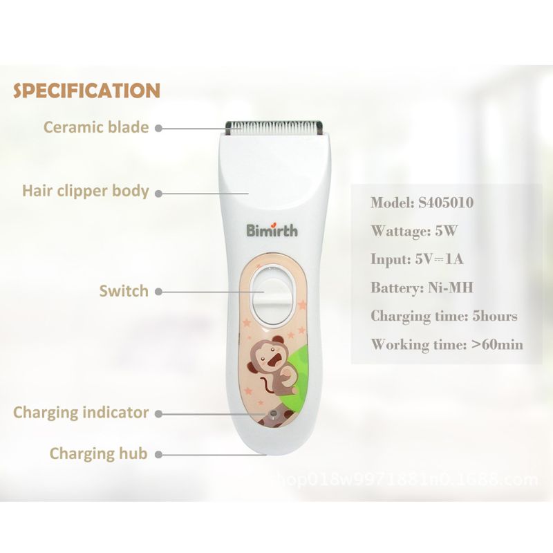 Adult Baby Children Hair Clipper Quiet Waterproof Usb Rechargeable Hair Trimmer