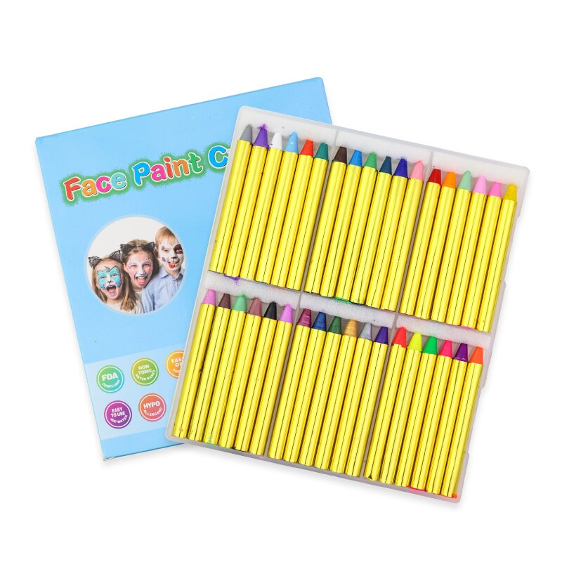 Gezichtskunst, schilderen, verf/pigmenten/krijt, make-up, halloween, kerstmis, festival, cosplay, feest, make-up, schilderen, niet-giftige, veilige make-up.