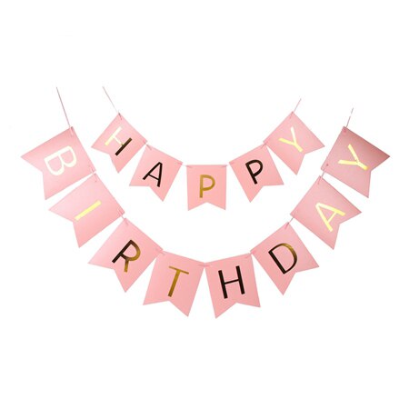 16 inch Happy Birthday balloon Banner Letters Birthday Party Decoration Foil Air Alphabet Balloons Baby Shower Supplies kid: pink banner
