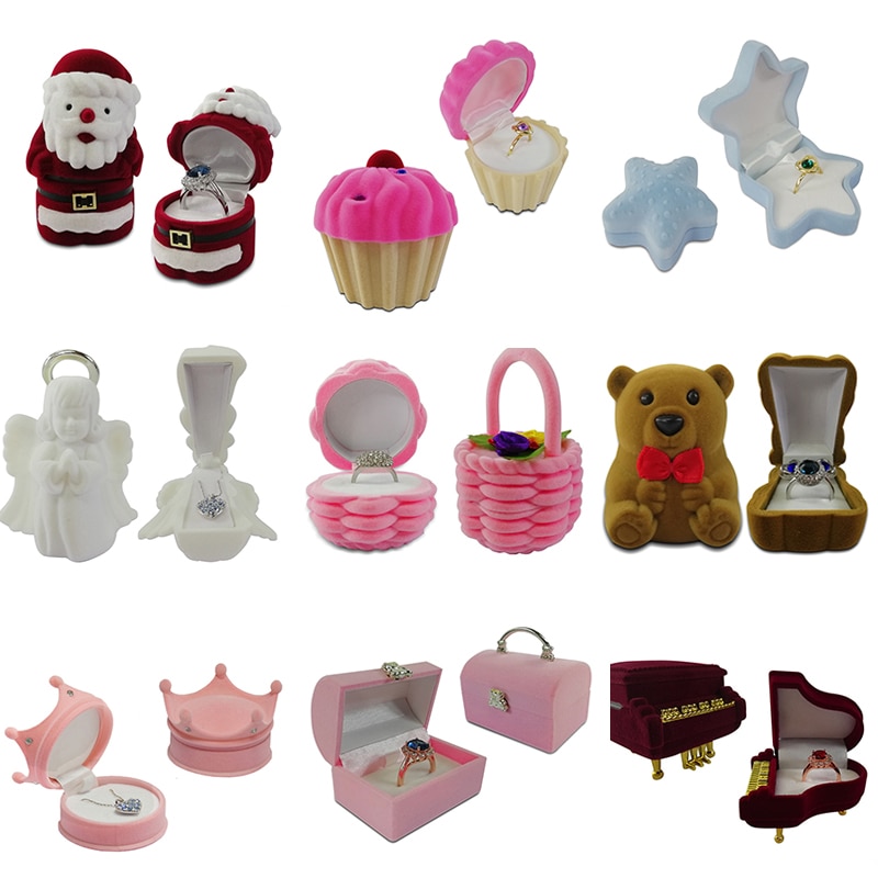 Kreative Samt Schmuck Kasten Mini Container Ring Kasten Ohrringe Ringe Lagerung Kasten Kleine Zubehör Anzeige Kasten