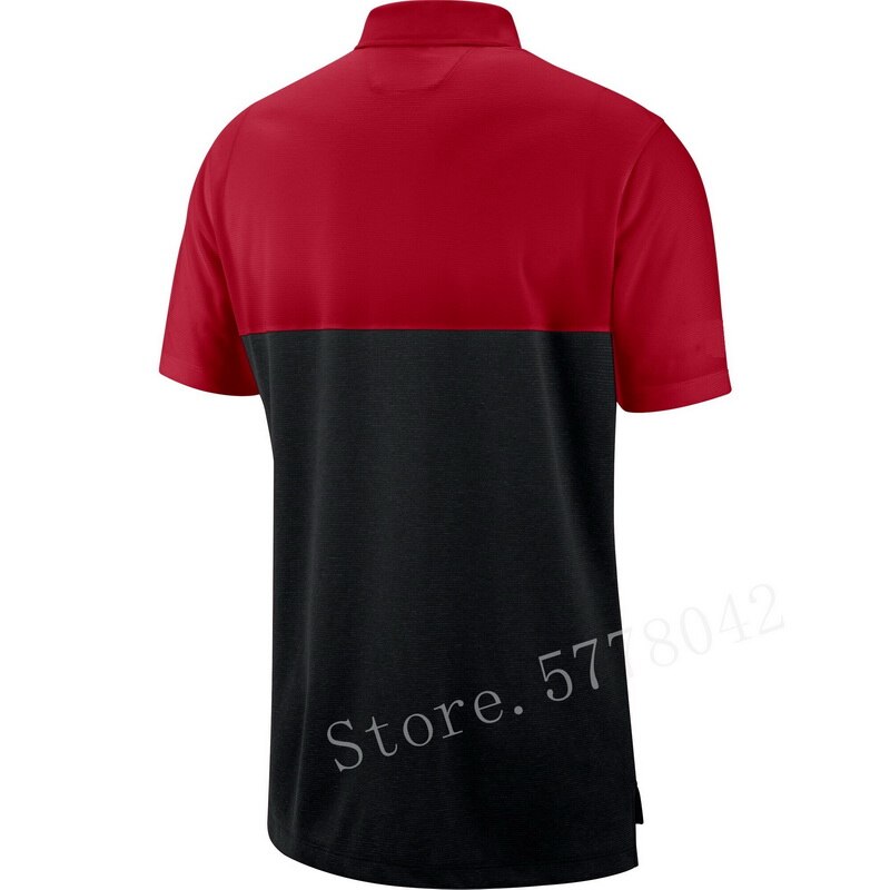 Custom Embroider Men Arizona Sideline Early Season Performance America Football T Shirts Fans Gear Casual Slim PoloShirt: Black Red / S